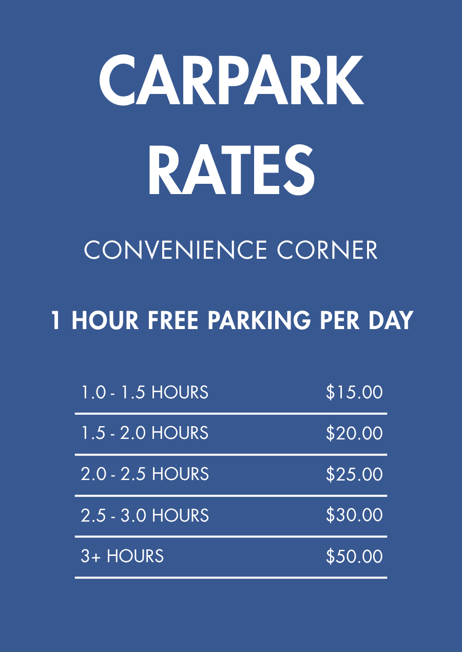 Convenience Corner Carpark Rates Convenience Corner Carpark Rates